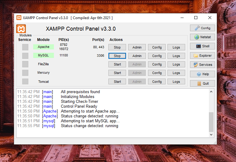 Starting XAMPP