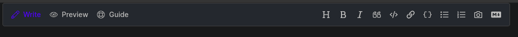 Hashnode Tool bar