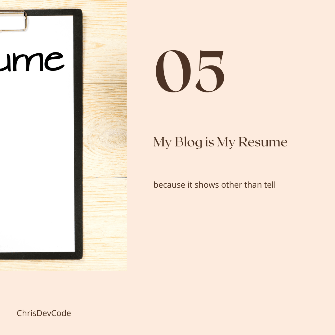 My Blog is My Resume