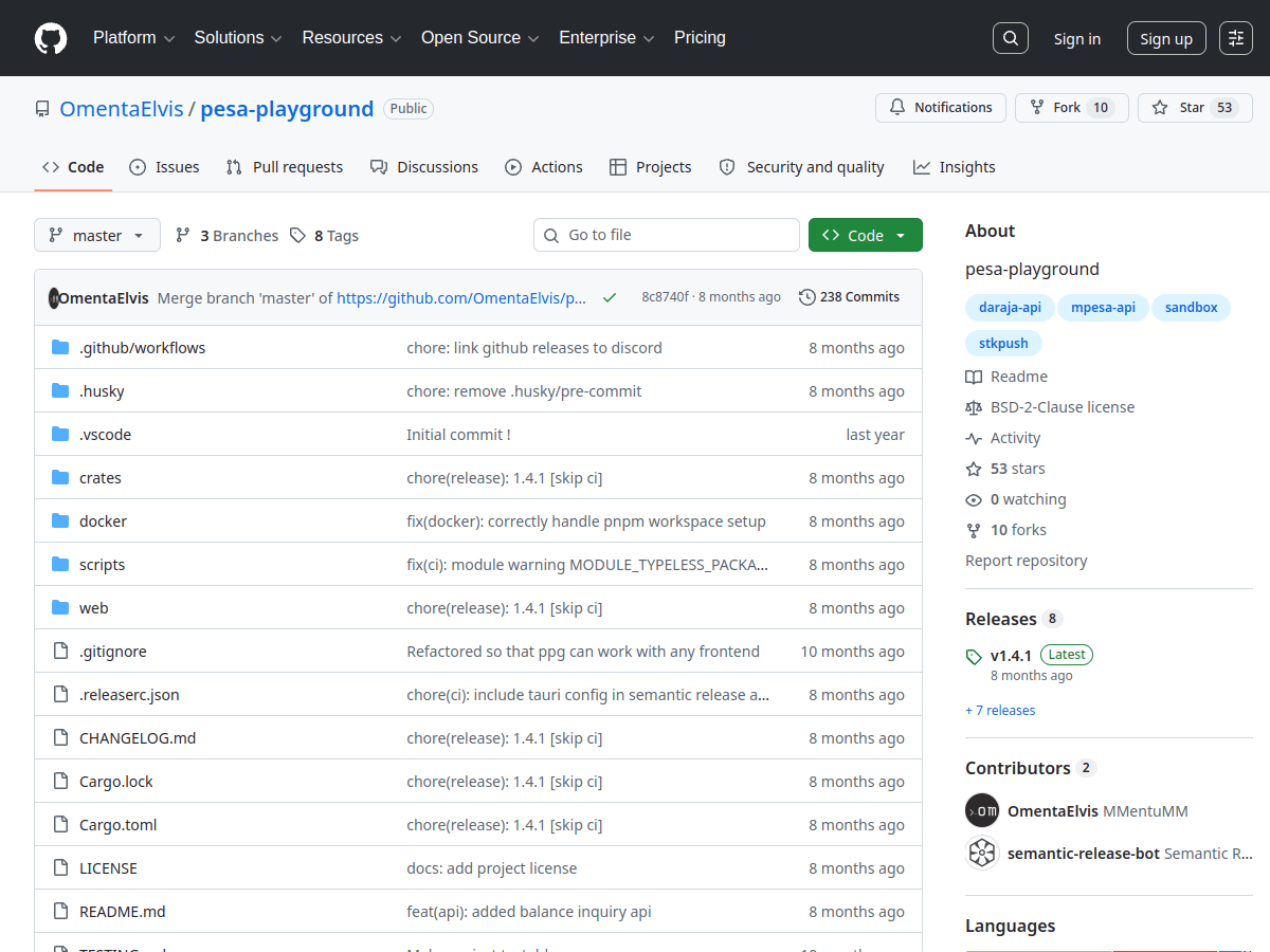 OmentaElvis/pesa-playground repository on GitHub